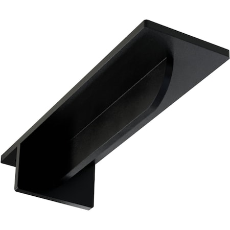 Ekena Millwork Heaton Hidden Support Steel Bracket w/ 6" Support Depth, Powder Coated Black 3"W x 10"D x 2"H BKTM03X10X02HEPBL